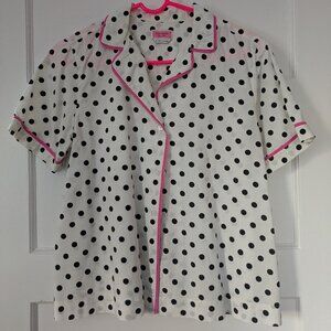 Kate Spade Pajama Shirt Polka Dot M